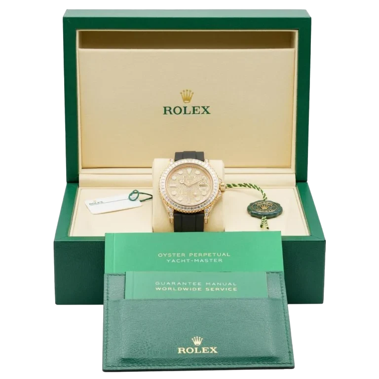 Yacht-Master 226668TBR, 18K Yellow Gold, Pave Index Dial, Oysterflex Bracelet, 42 mm