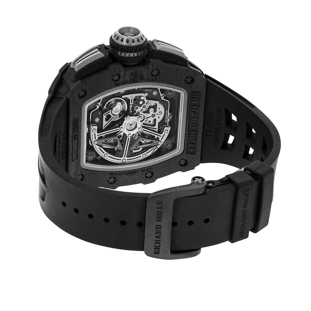 RM 11-03 Black NTPT, Skeleton Dial, 50 mm