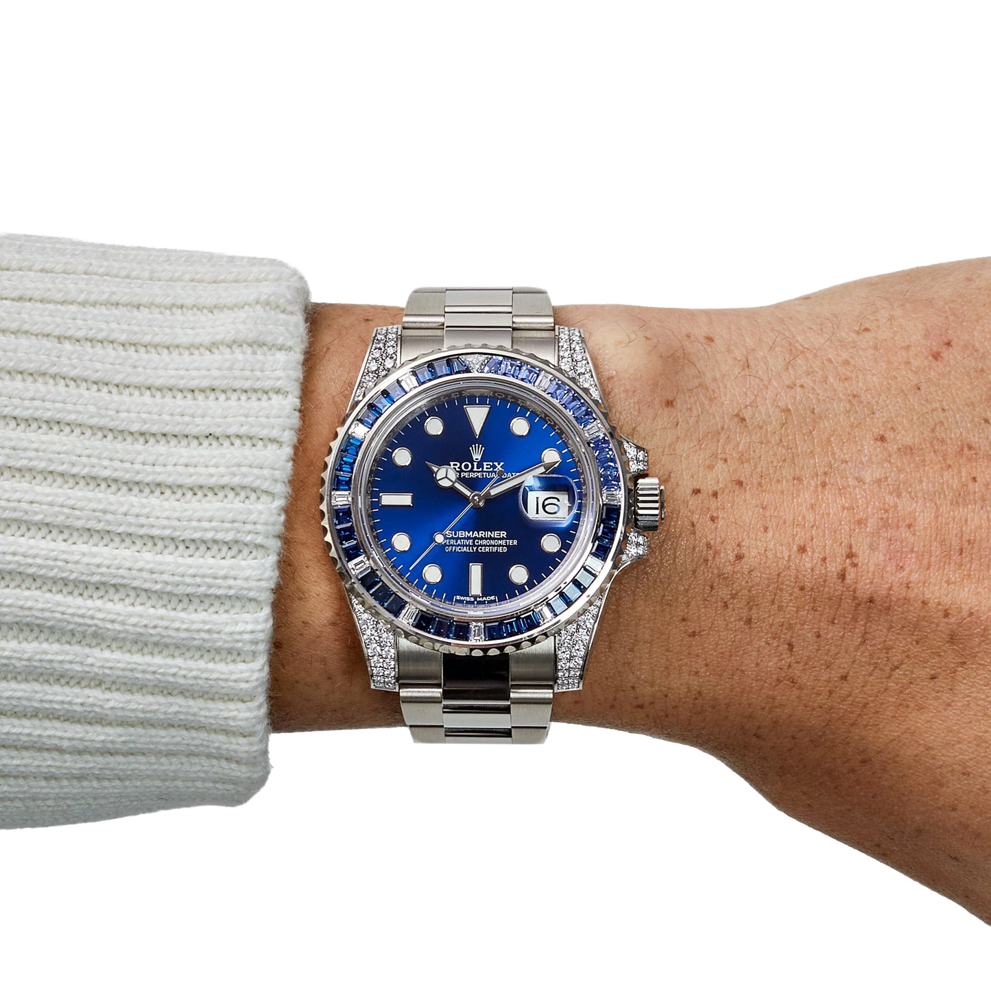 Submariner Date 40mm 116659SABR White Gold Blue Dial Sapphire Diamond Bezel
