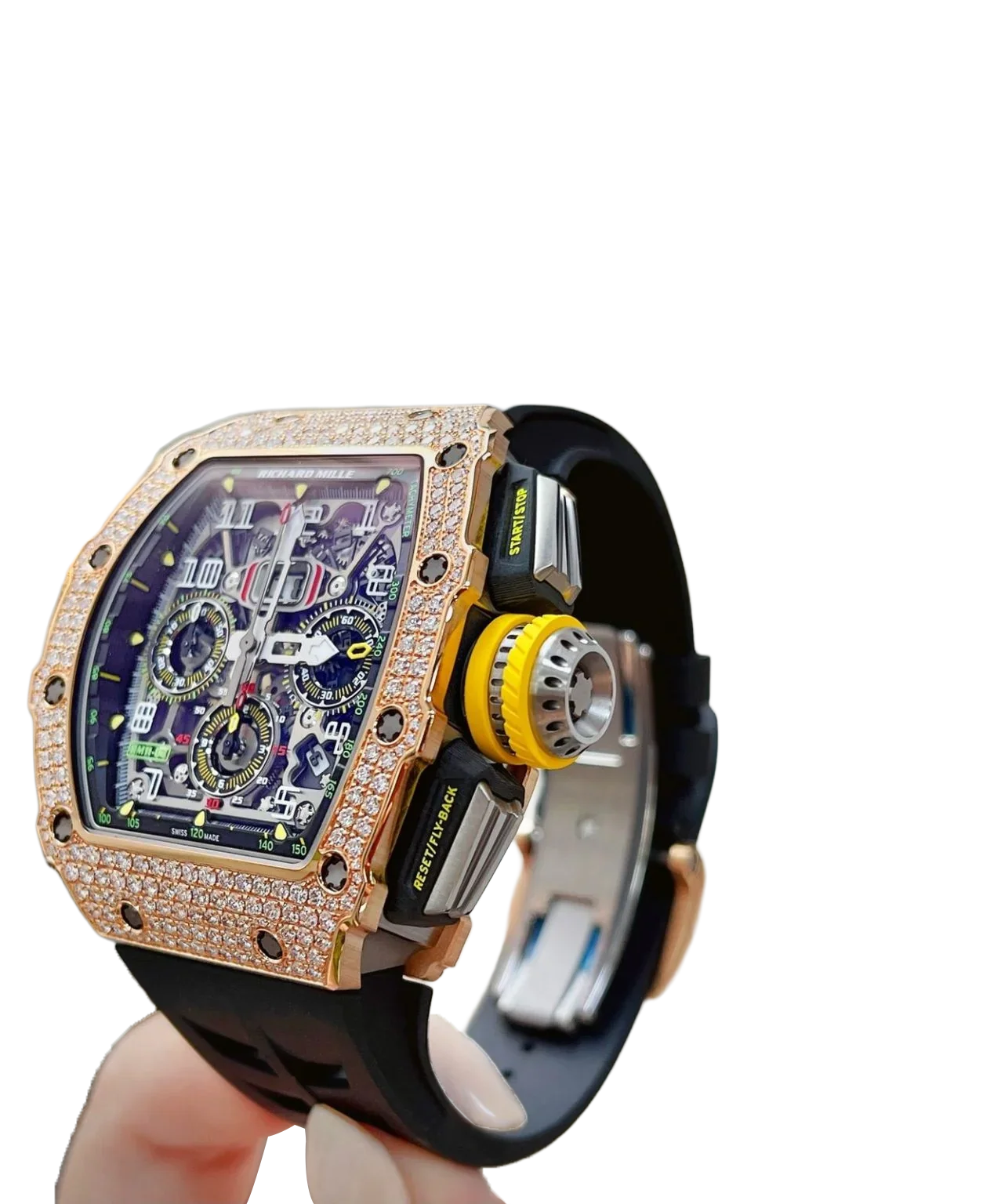 RM 11-03 Flyback Chronograph Diamond Set Rose Gold