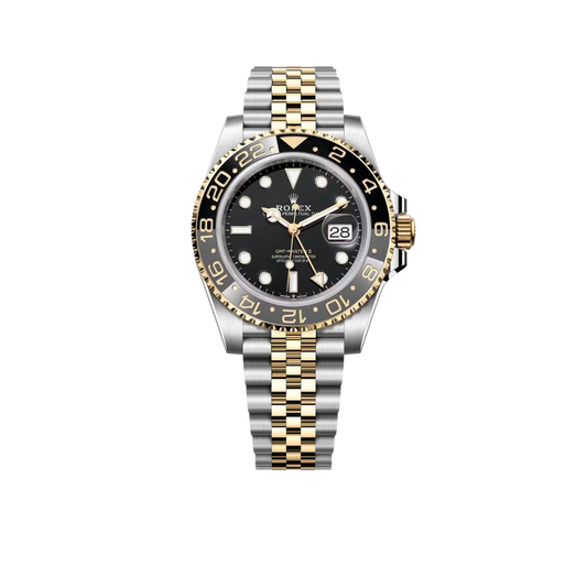 GMT-Master II  40mm Stainless Steel Yellow Gold Black Dial Jubilee 126713GRNR-0001