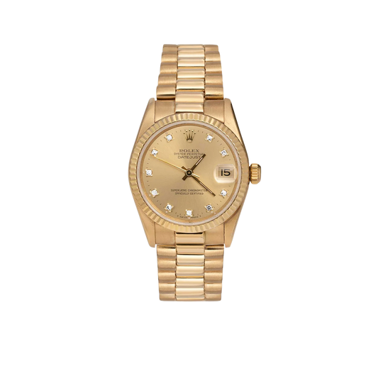 Presidential Rolex Datejust 68278 Fluted Bezel Watch 31mm Diamond Dial