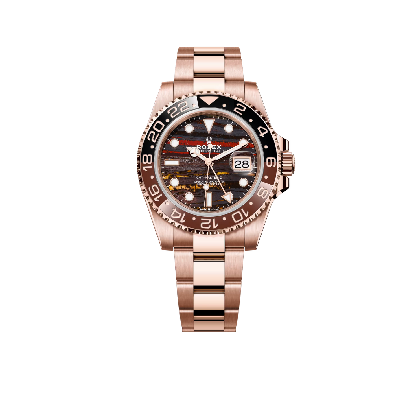 GMT-Master II 40mm Rose Gold Tiger Iron Dial Oyster 126715CHNR