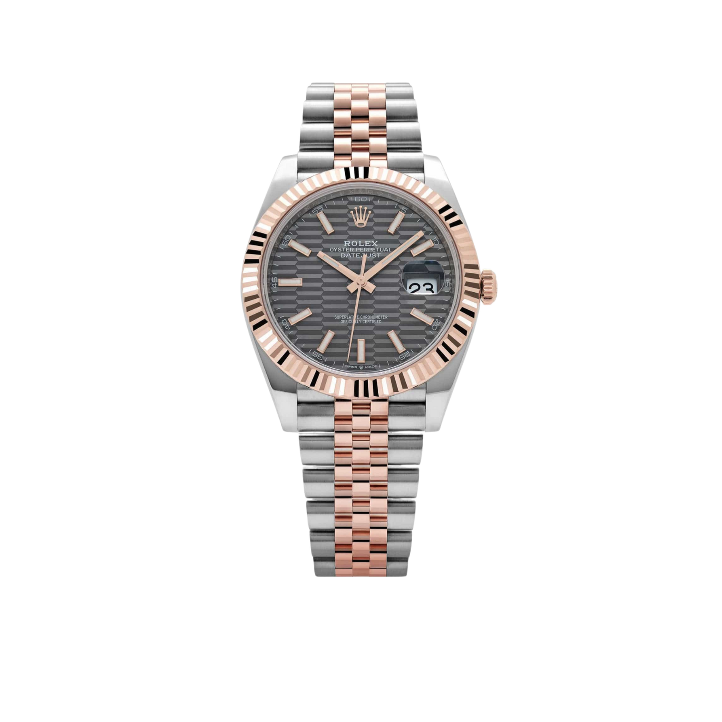 Datejust 41 126331 Rose Gold Stainless Steel Grey Motif Dial Jubilee