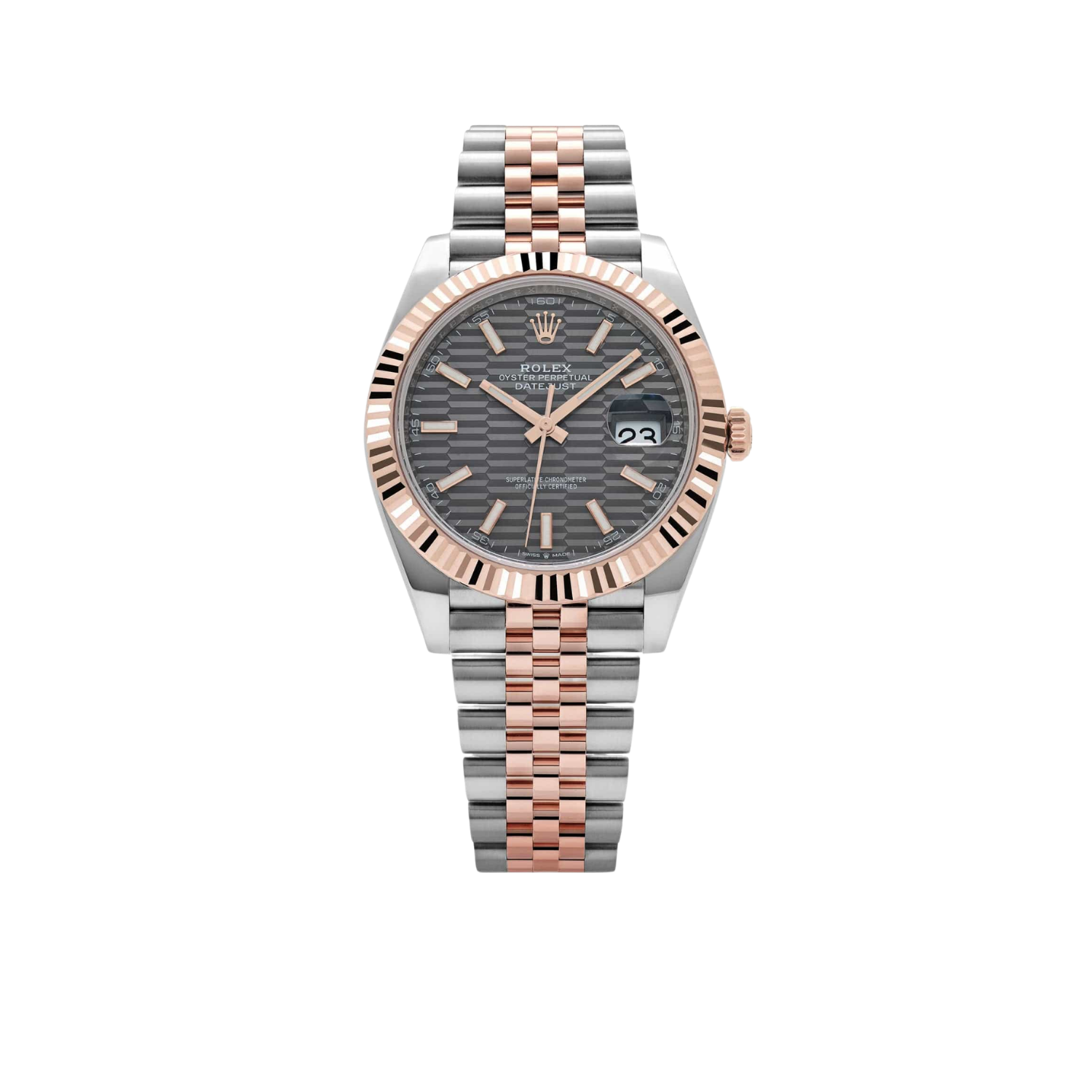 Datejust 41 126331 Rose Gold Stainless Steel Grey Motif Dial Jubilee