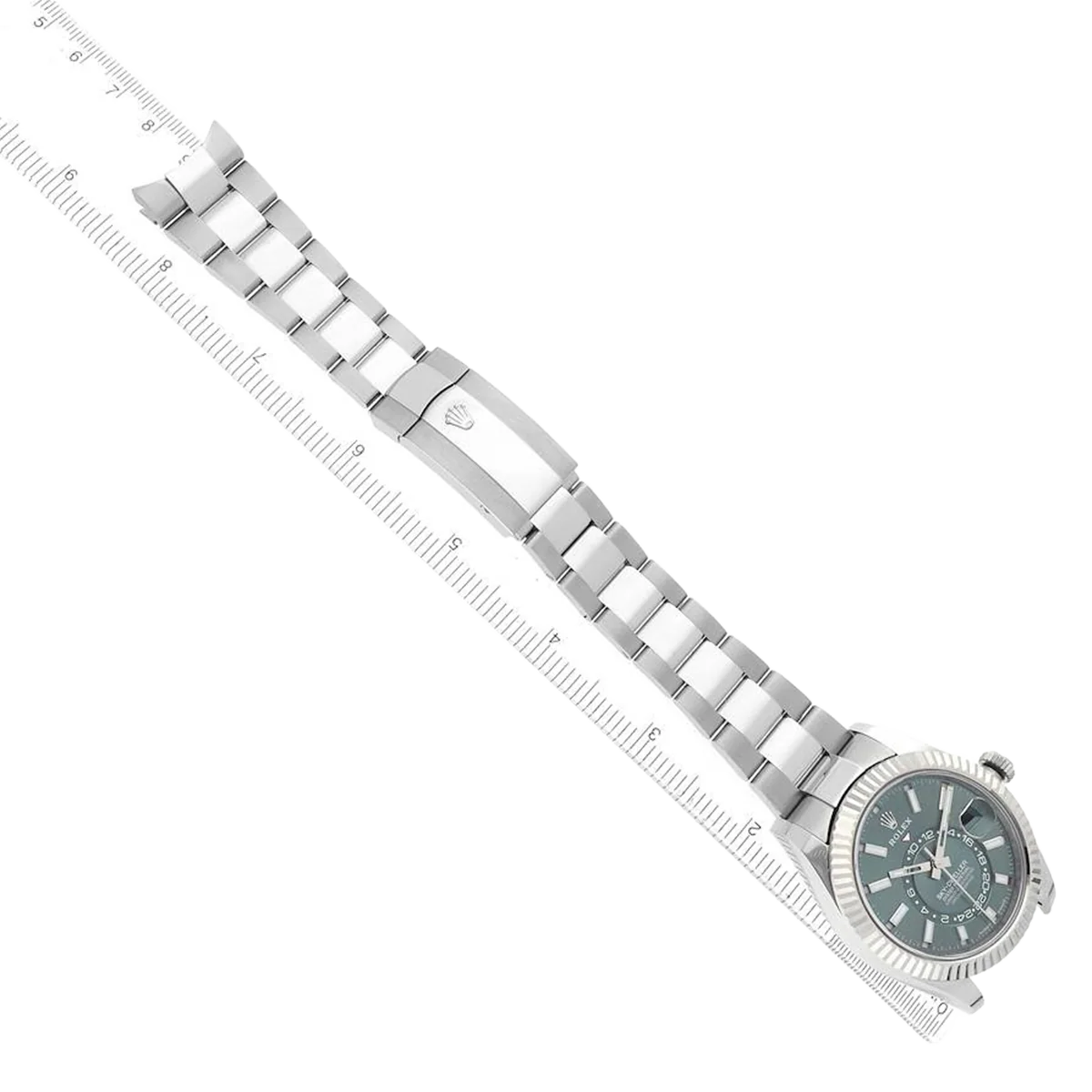 Sky-Dweller 42mm Steel White Gold Green Dial Mens Watch 336934