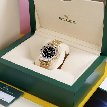 GMT Master II 18k Yellow Gold Diamond Black Sapphire 116758SANR
