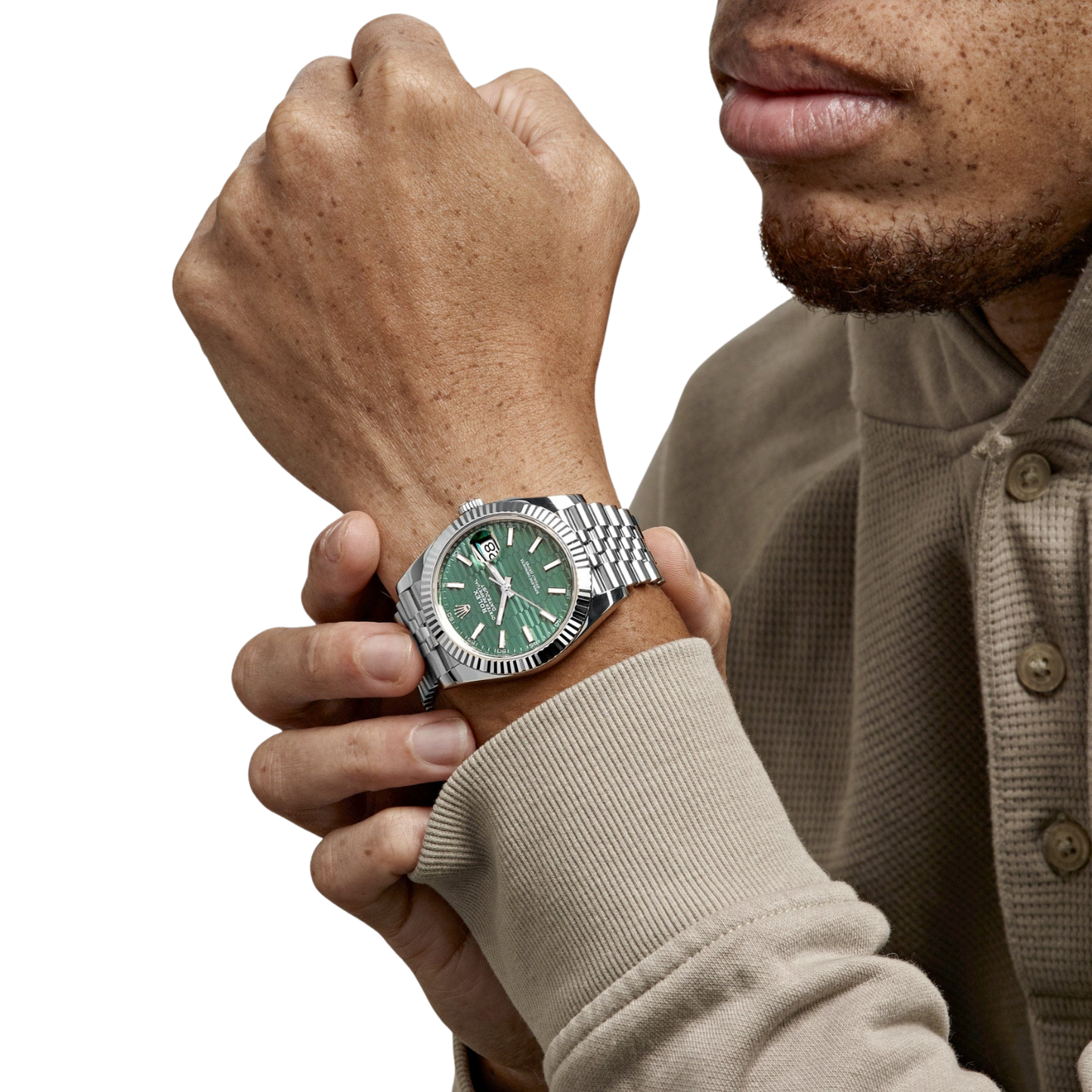 Datejust 41 126334 Stainless Steel Green Motif Dial Jubilee