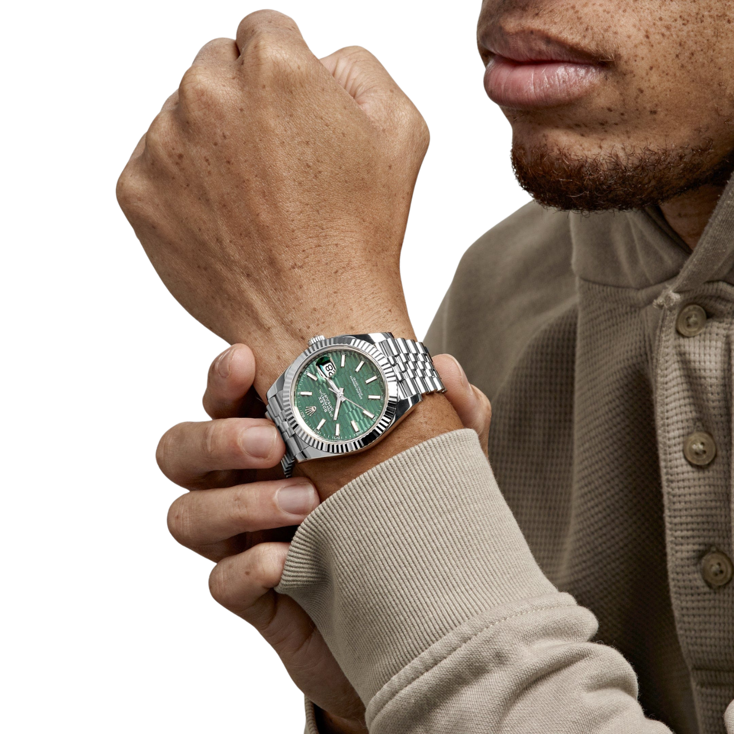 Datejust 41 126334 Stainless Steel Green Motif Dial Jubilee