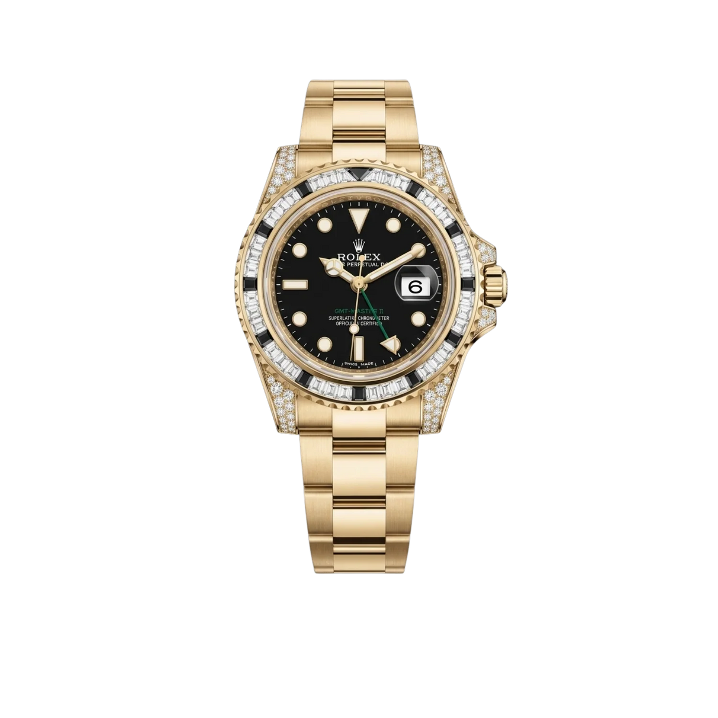 GMT Master II 18k Yellow Gold Diamond Black Sapphire 116758SANR