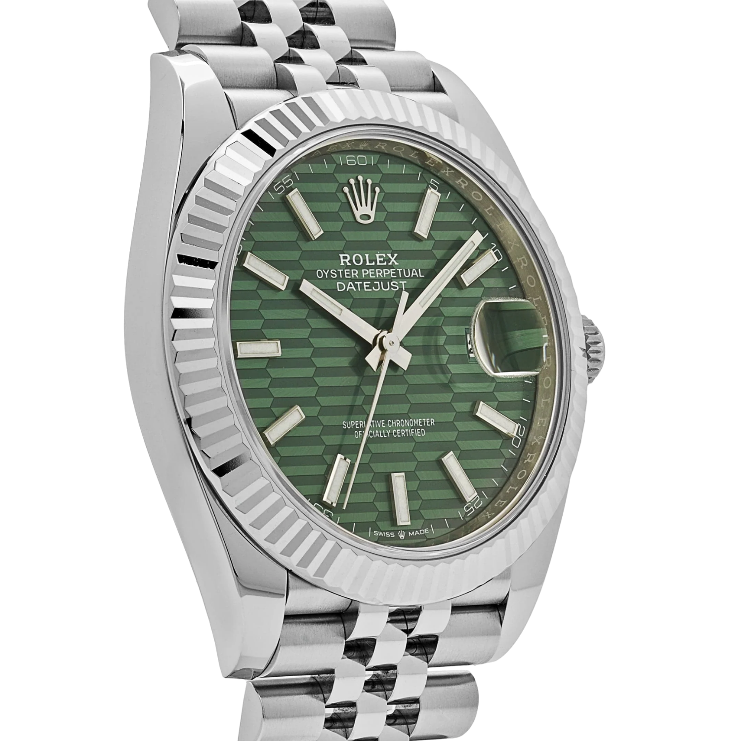 Datejust 41 126334 Stainless Steel Green Motif Dial Jubilee