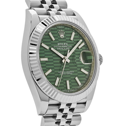 Datejust 41 126334 Stainless Steel Green Motif Dial Jubilee