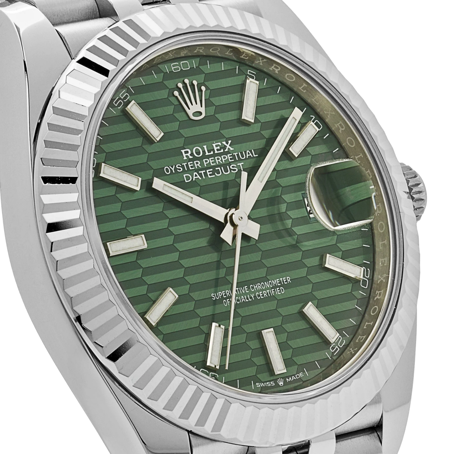 Datejust 41 126334 Stainless Steel Green Motif Dial Jubilee