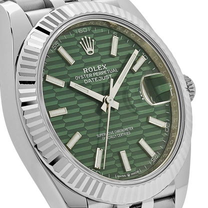 Datejust 41 126334 Stainless Steel Green Motif Dial Jubilee