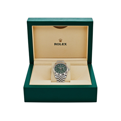 Datejust 41 126334 Stainless Steel Green Motif Dial Jubilee