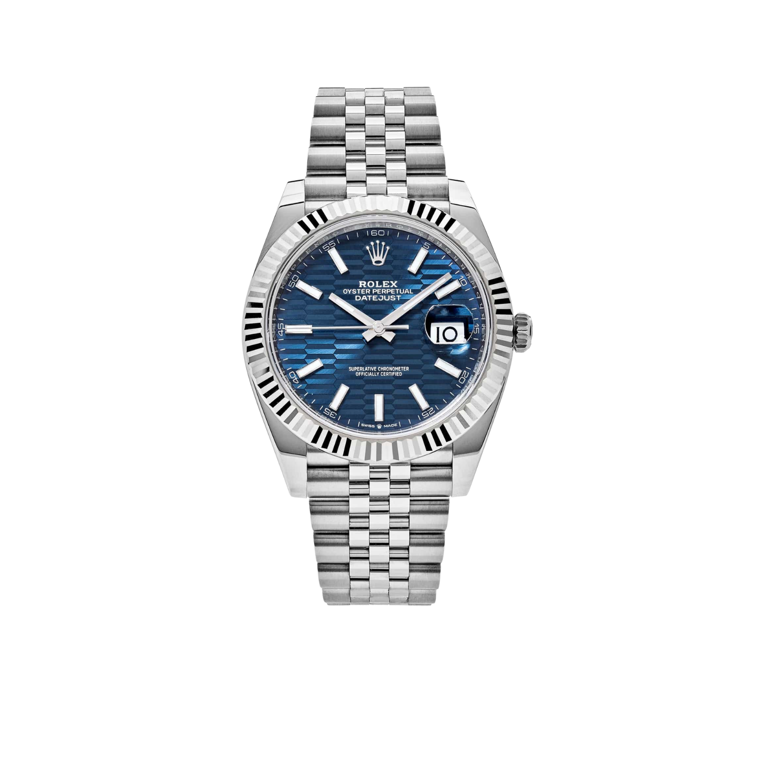 Datejust 41mm 126334 Stainless Steel Fluted Motif Blue Dial Jubilee