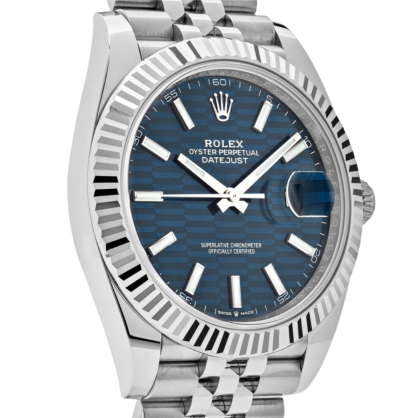 Datejust 41mm 126334 Stainless Steel Fluted Motif Blue Dial Jubilee