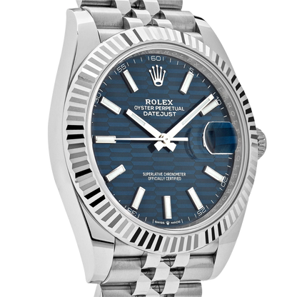 Datejust 41mm 126334 Stainless Steel Fluted Motif Blue Dial Jubilee