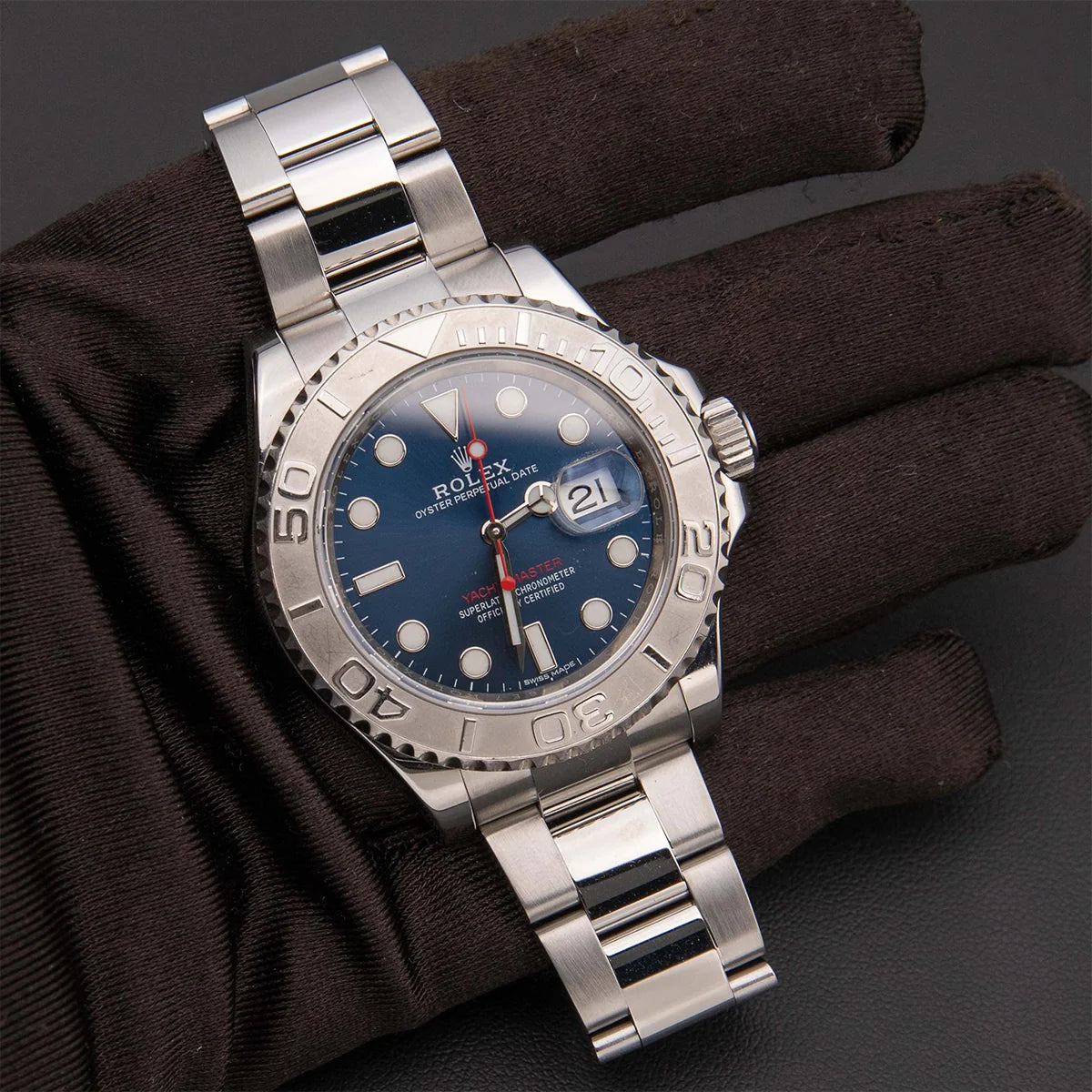 Yacht-Master 116622 Rolesium Watch 40mm Blue Dial