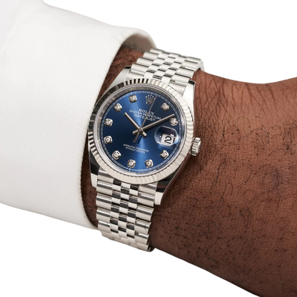 Datejust 36mm Steel & White Gold Blue Dial Diamonds m126334-0016