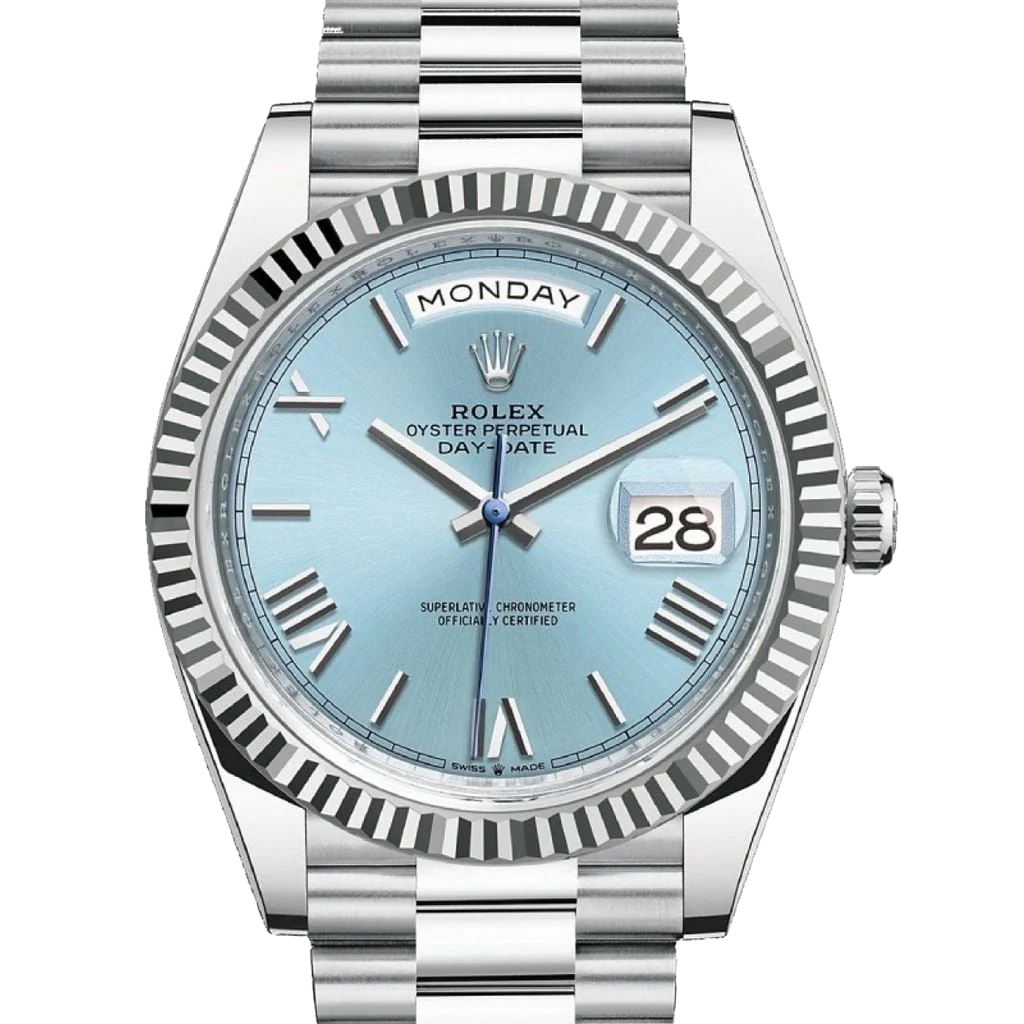President Day-Date 40mm Ice Blue Dial Platinum Mens Watch 228236