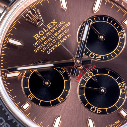 Daytona 40mm Everose Gold Chocolate Dial Mens Watch 126505-0005 New