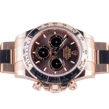 Daytona 40mm Everose Gold Chocolate Dial Mens Watch 126505-0005 New