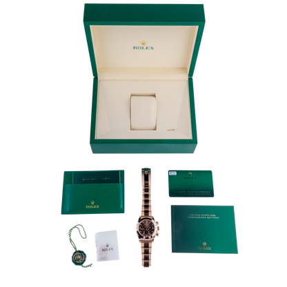Daytona 40mm Everose Gold Chocolate Dial Mens Watch 126505-0005 New