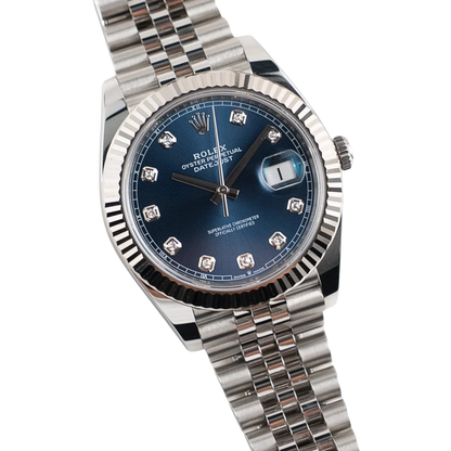 Datejust 36mm Steel & White Gold Blue Dial Diamonds m126334-0016
