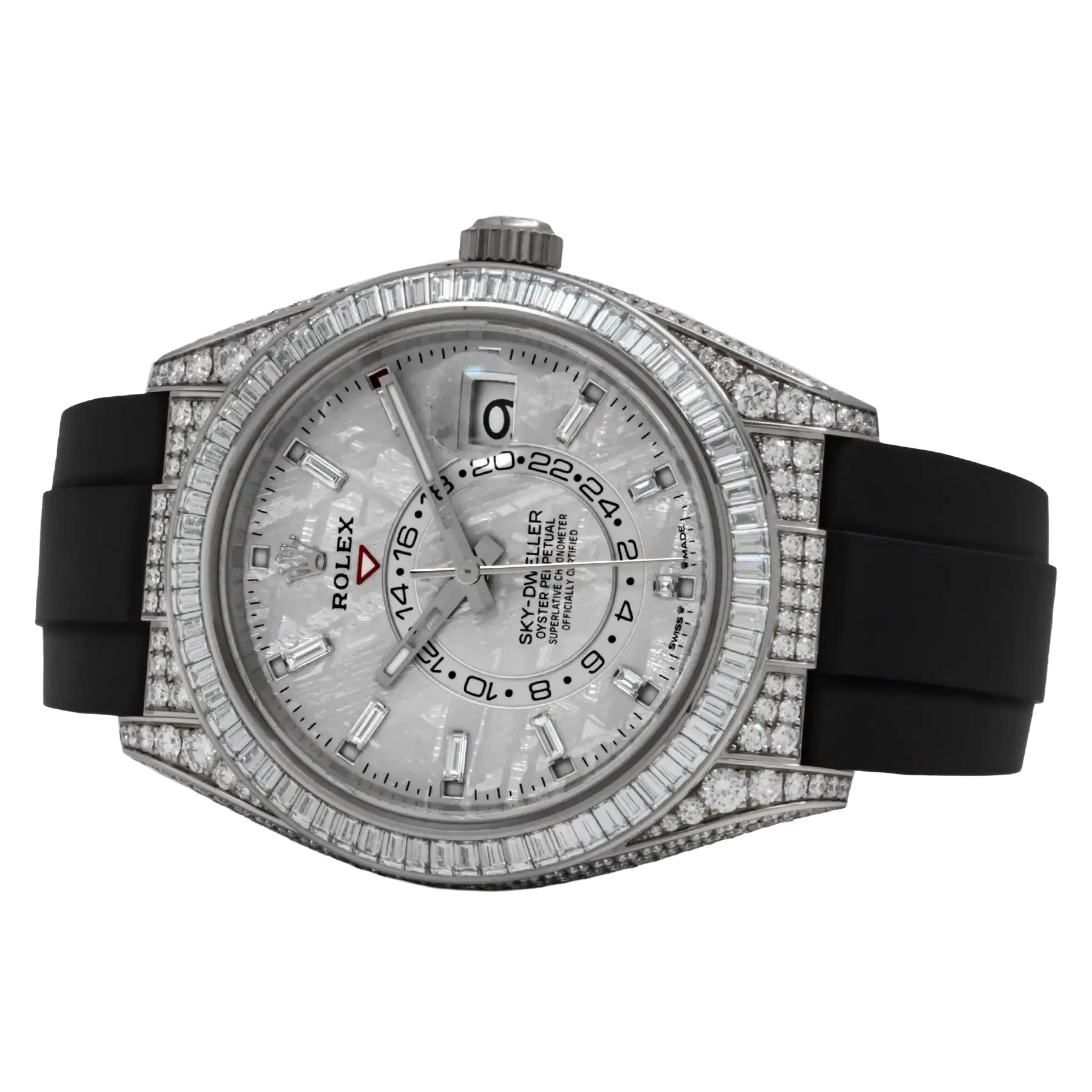 Sky-Dweller 42mm 18K White Gold Meteorite Dial Diamond Watch 326259TBR