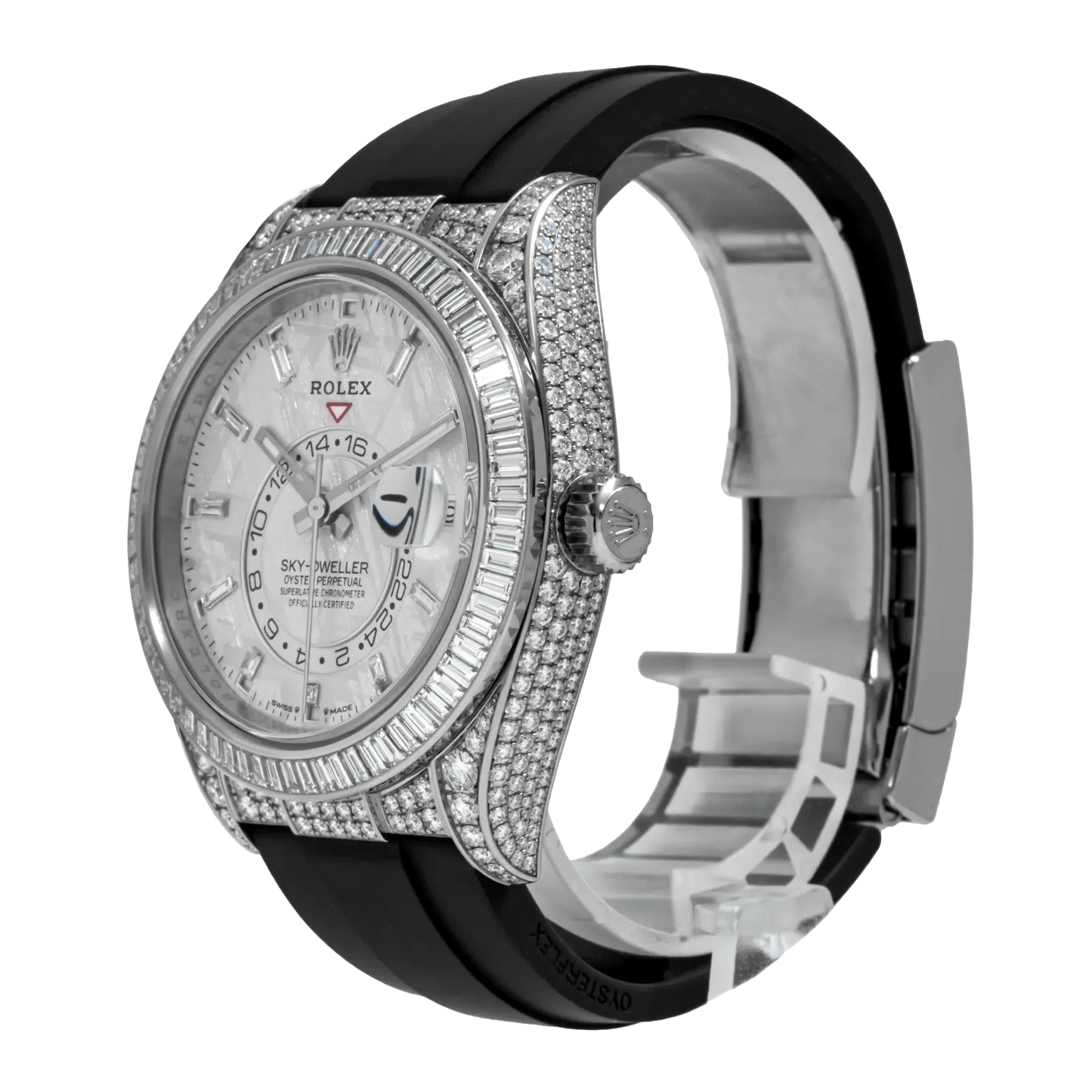 Sky-Dweller 42mm 18K White Gold Meteorite Dial Diamond Watch 326259TBR