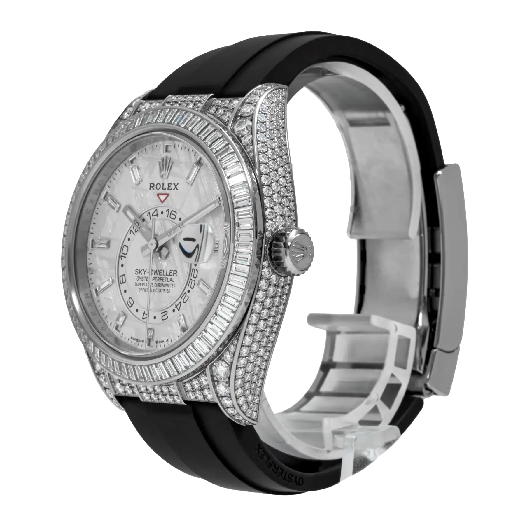 Sky-Dweller 42mm 18K White Gold Meteorite Dial Diamond Watch 326259TBR