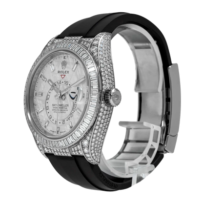 Sky-Dweller 42mm 18K White Gold Meteorite Dial Diamond Watch 326259TBR