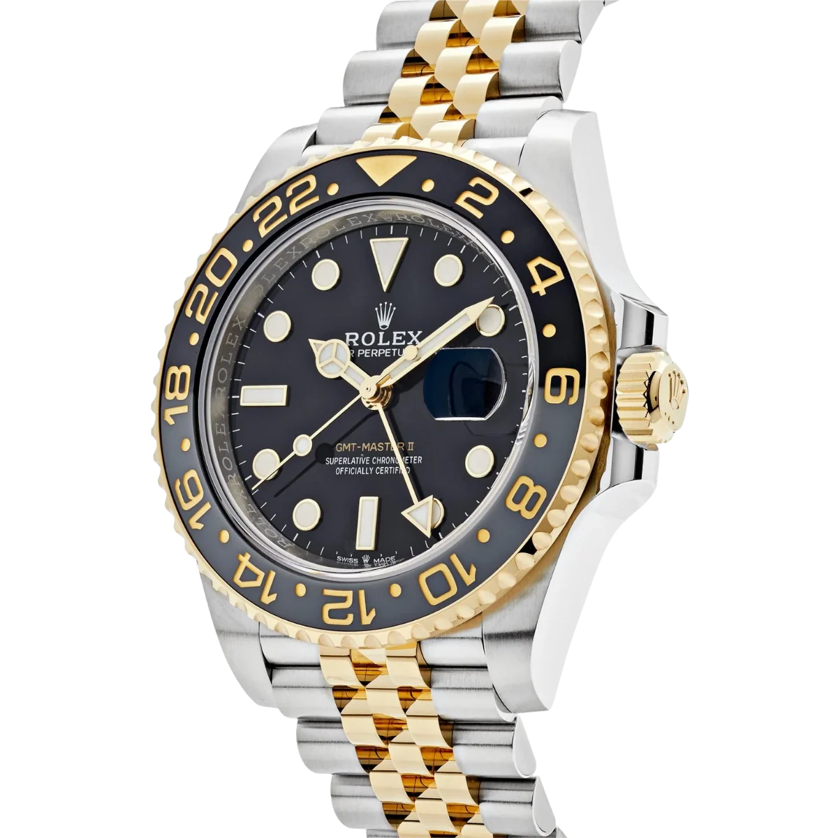 GMT-Master II  40mm Stainless Steel Yellow Gold Black Dial Jubilee 126713GRNR-0001