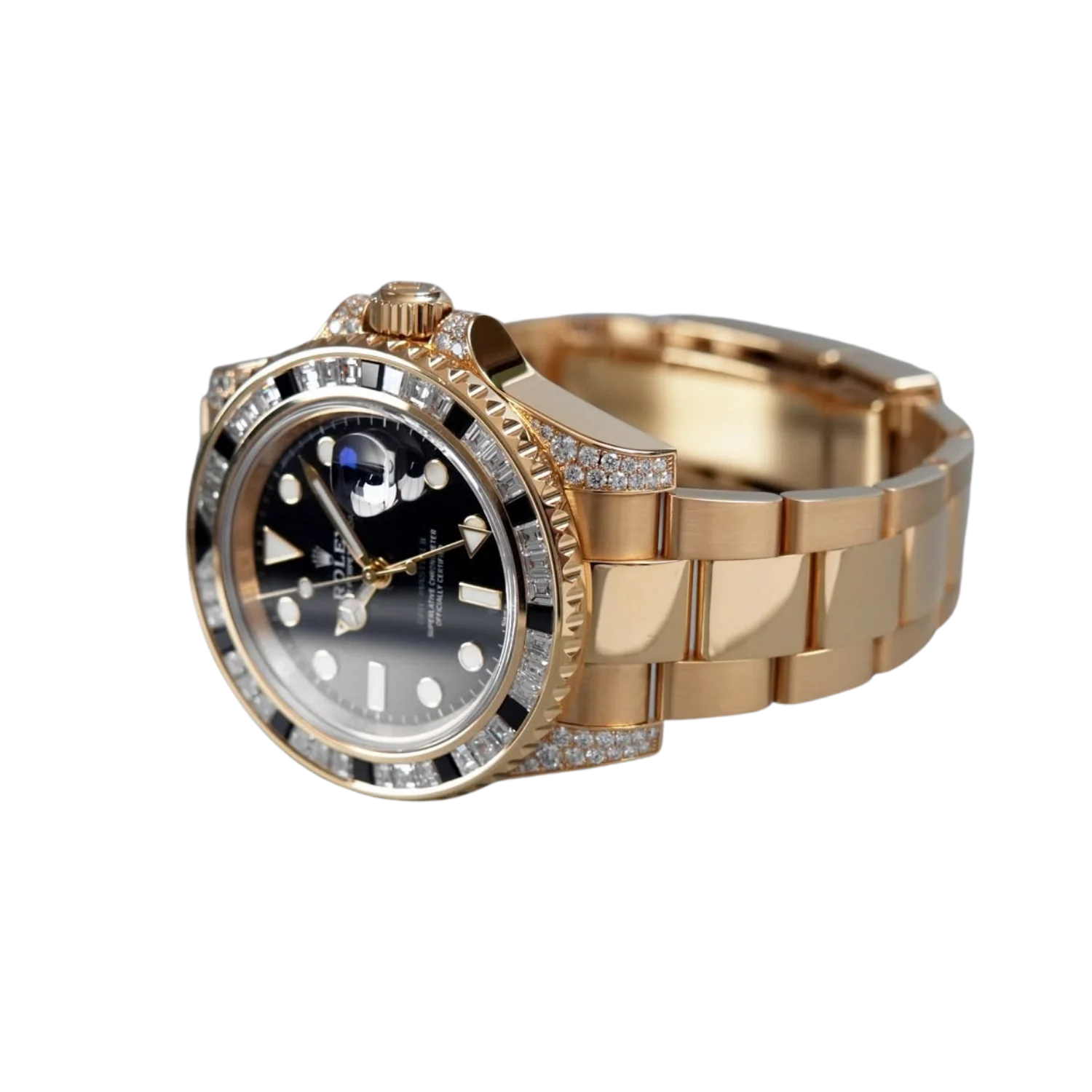 GMT Master II 18k Yellow Gold Diamond Black Sapphire 116758SANR