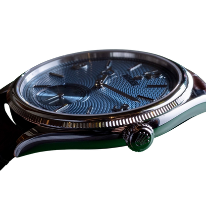 Perpetual 1908 39mm White Gold Platinum Ice Blue Dial Black Alligator Leather Strap m52506-0003