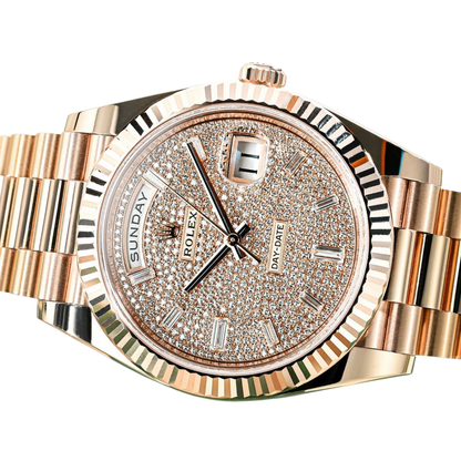 Day-Date 40mm Rose Gold Pavè Diamond Dial m228235-0036