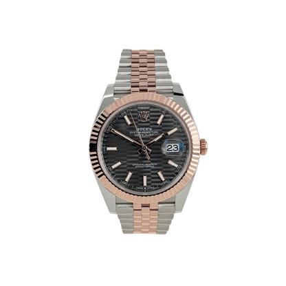 Datejust 41 126331 Rose Gold Stainless Steel Grey Motif Dial Jubilee