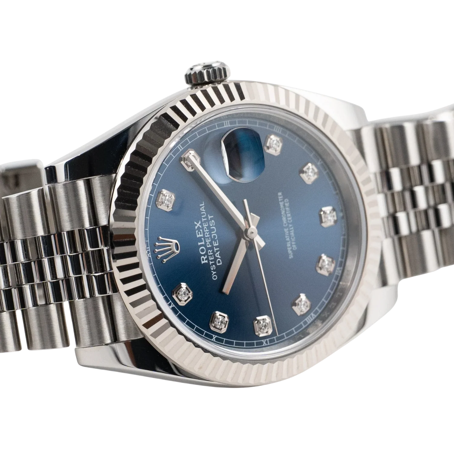 Datejust 36mm Steel & White Gold Blue Dial Diamonds m126334-0016