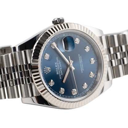 Datejust 36mm Steel & White Gold Blue Dial Diamonds m126334-0016
