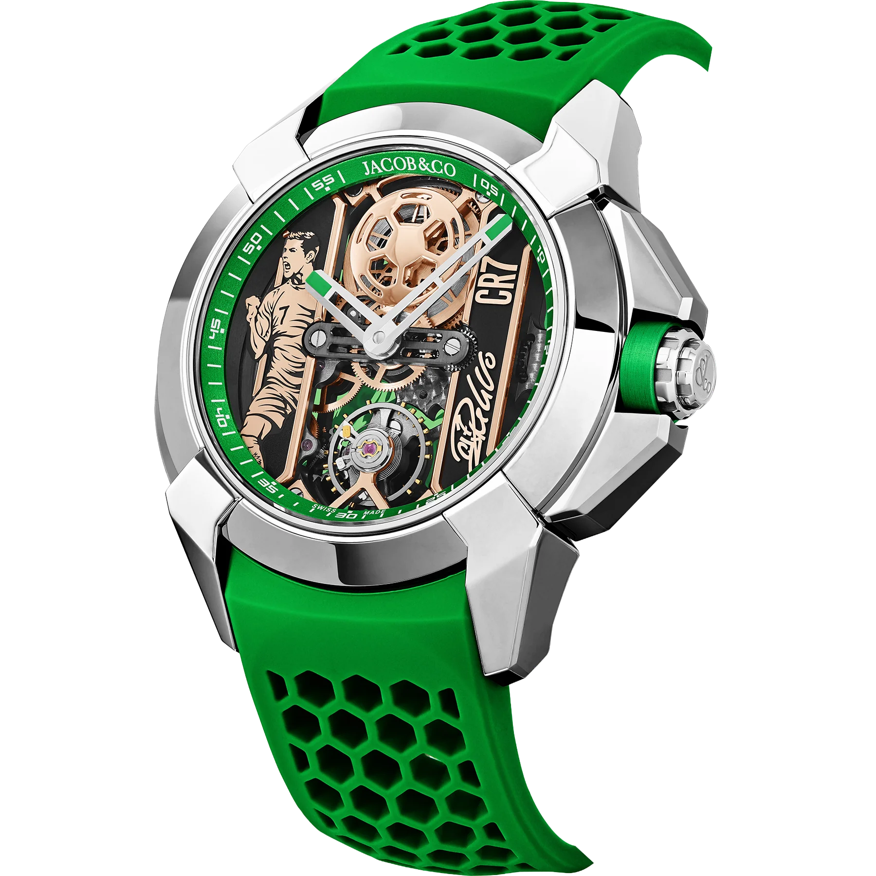 Epic X CR7 44mm Heart of CR7 Stainless Steel Green on Strap EX120.10.AD.AA.ABRUA