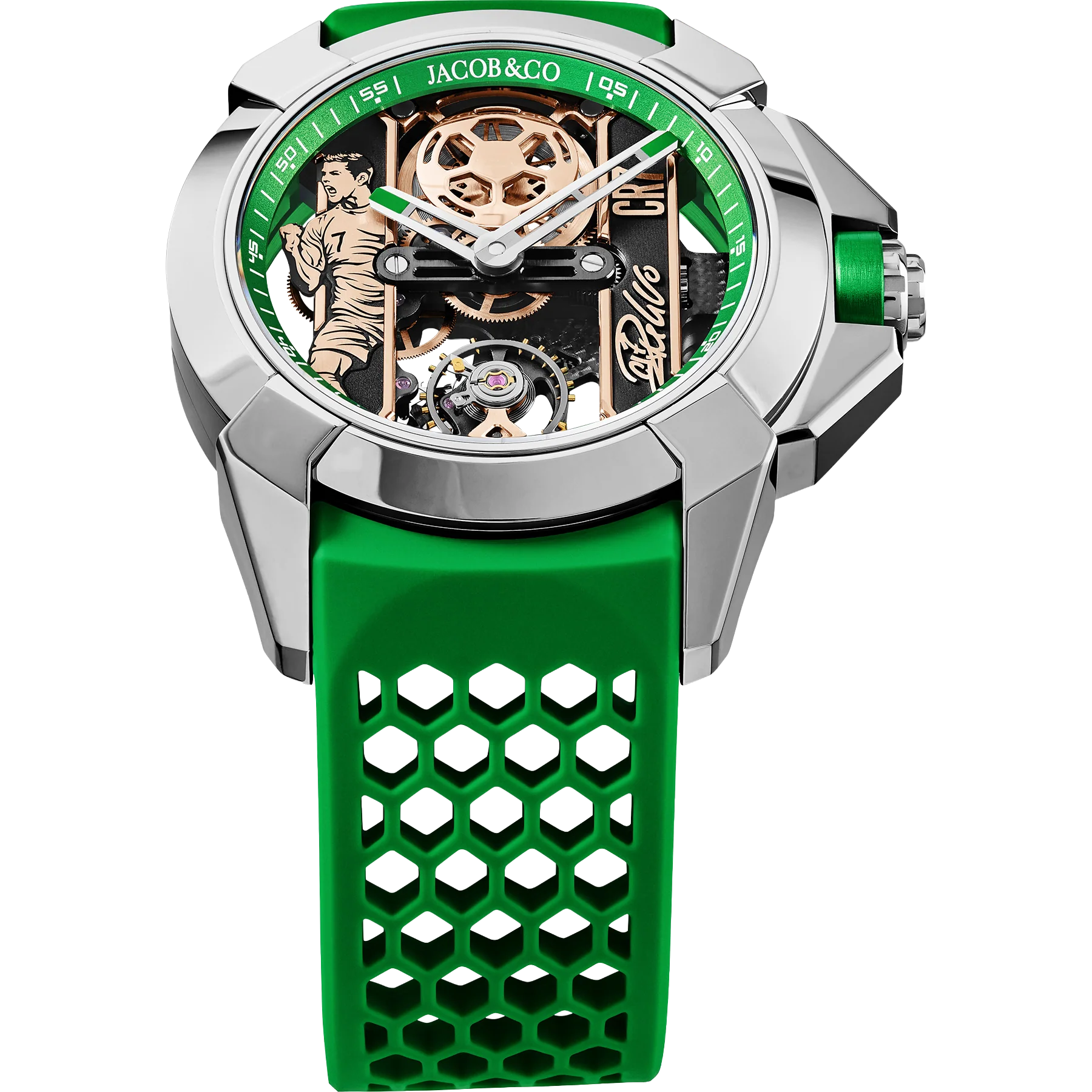 Epic X CR7 44mm Heart of CR7 Stainless Steel Green on Strap EX120.10.AD.AA.ABRUA