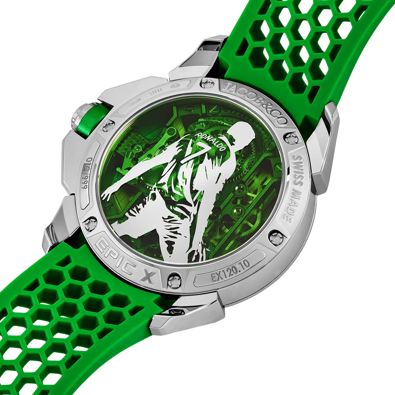 Epic X CR7 44mm Heart of CR7 Stainless Steel Green on Strap EX120.10.AD.AA.ABRUA