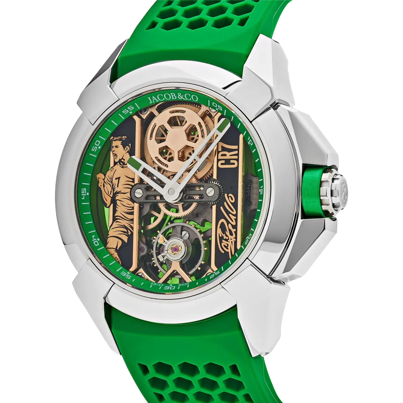 Epic X CR7 44mm Heart of CR7 Stainless Steel Green on Strap EX120.10.AD.AA.ABRUA