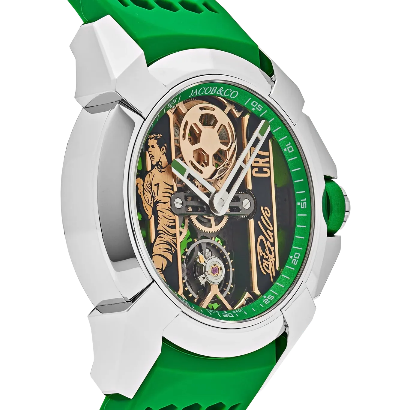 Epic X CR7 44mm Heart of CR7 Stainless Steel Green on Strap EX120.10.AD.AA.ABRUA