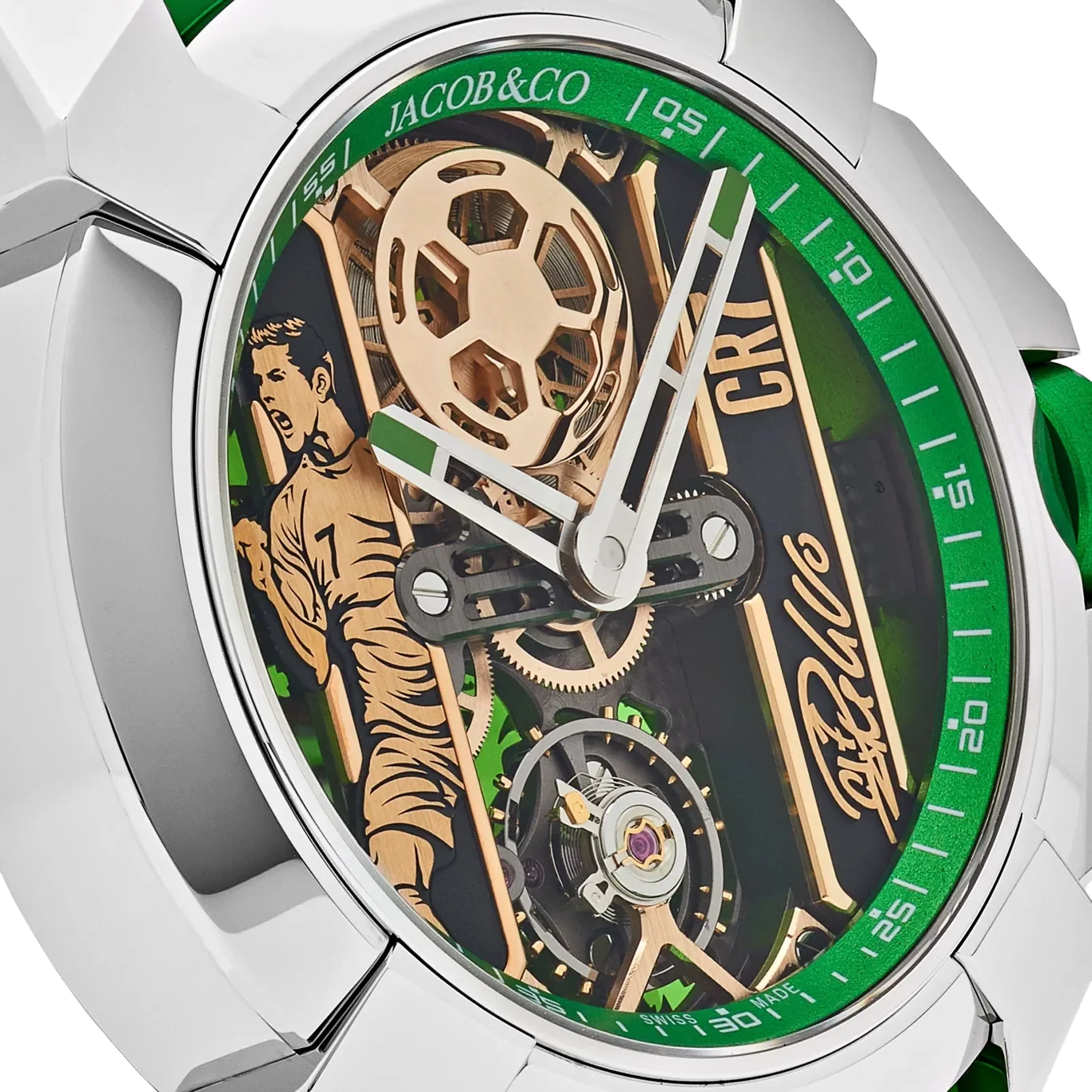 Epic X CR7 44mm Heart of CR7 Stainless Steel Green on Strap EX120.10.AD.AA.ABRUA