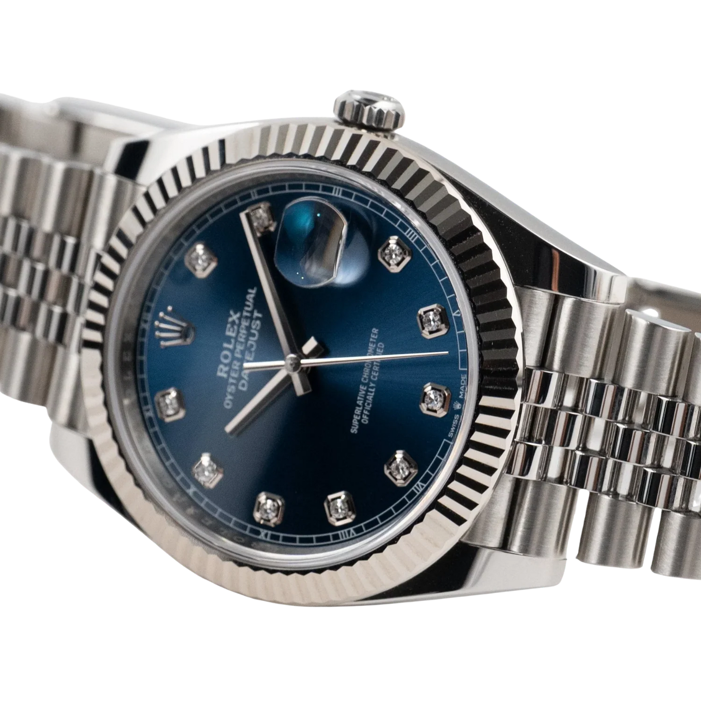 Datejust 36mm Steel & White Gold Blue Dial Diamonds m126334-0016