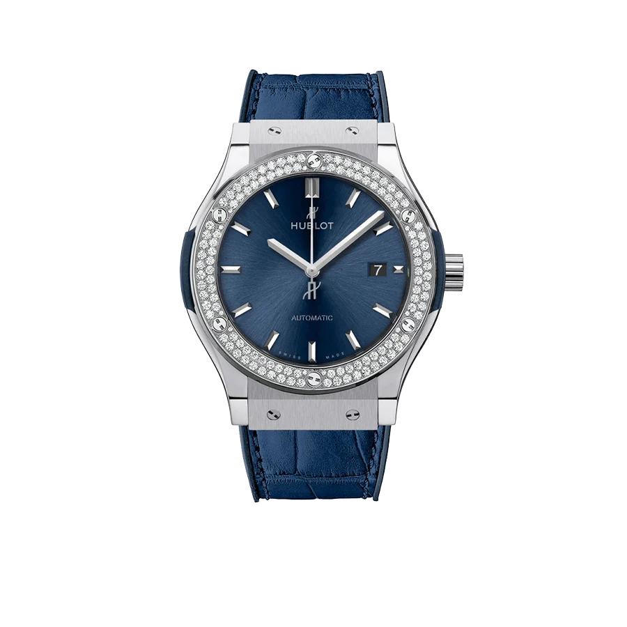 Classic Fusion Blue Titanium 42mm Diamond Benzel 542.NX.7170.LR.1104
