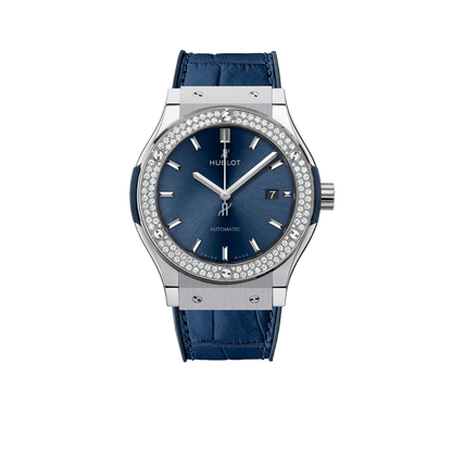 Classic Fusion Blue Titanium 42mm Diamond Benzel 542.NX.7170.LR.1104
