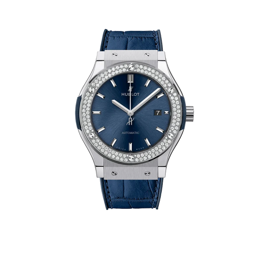 Classic Fusion Blue Titanium 42mm Diamond Benzel 542.NX.7170.LR.1104